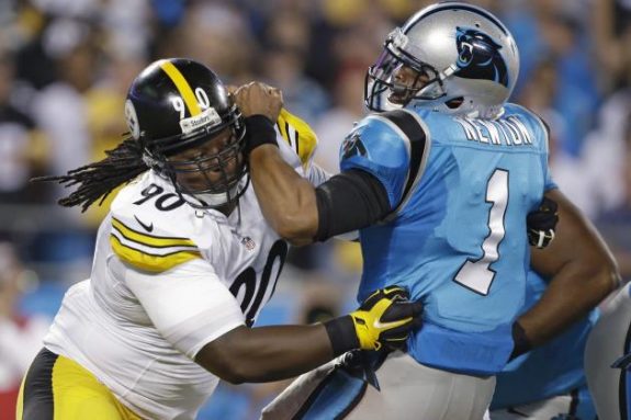 Steelers+vs+Panthers+2014+week+4+nfl+Steve+McLendon+Cam+Newton