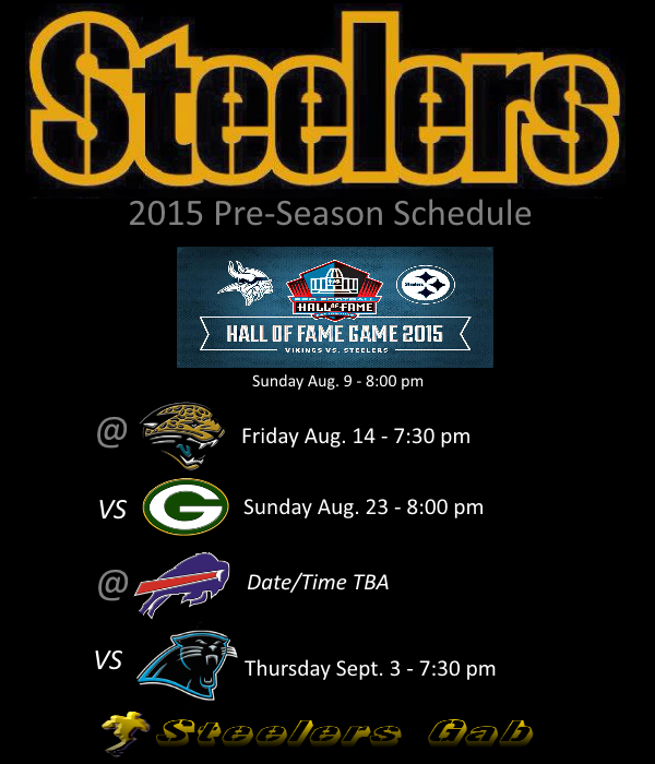 Steelers release 2015 preseason contests